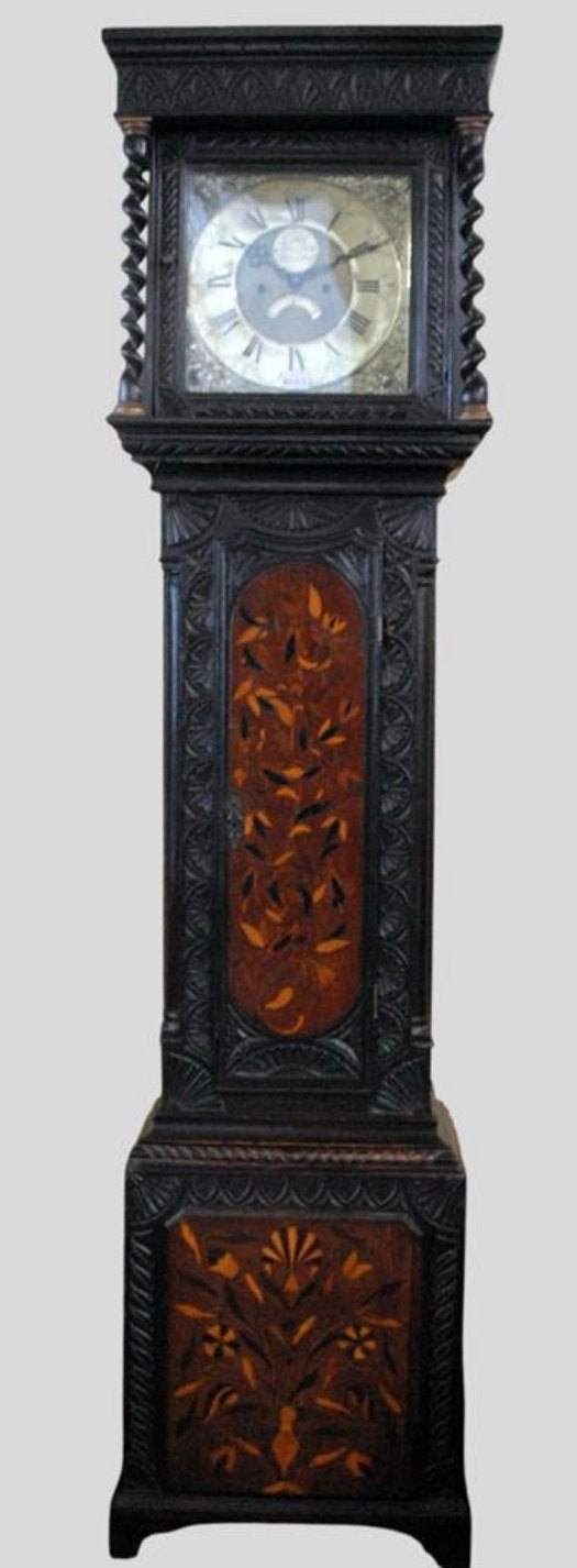 Engelse Marquetterie staande klok, Antiek en Kunst, Antiek | Klokken, Ophalen of Verzenden