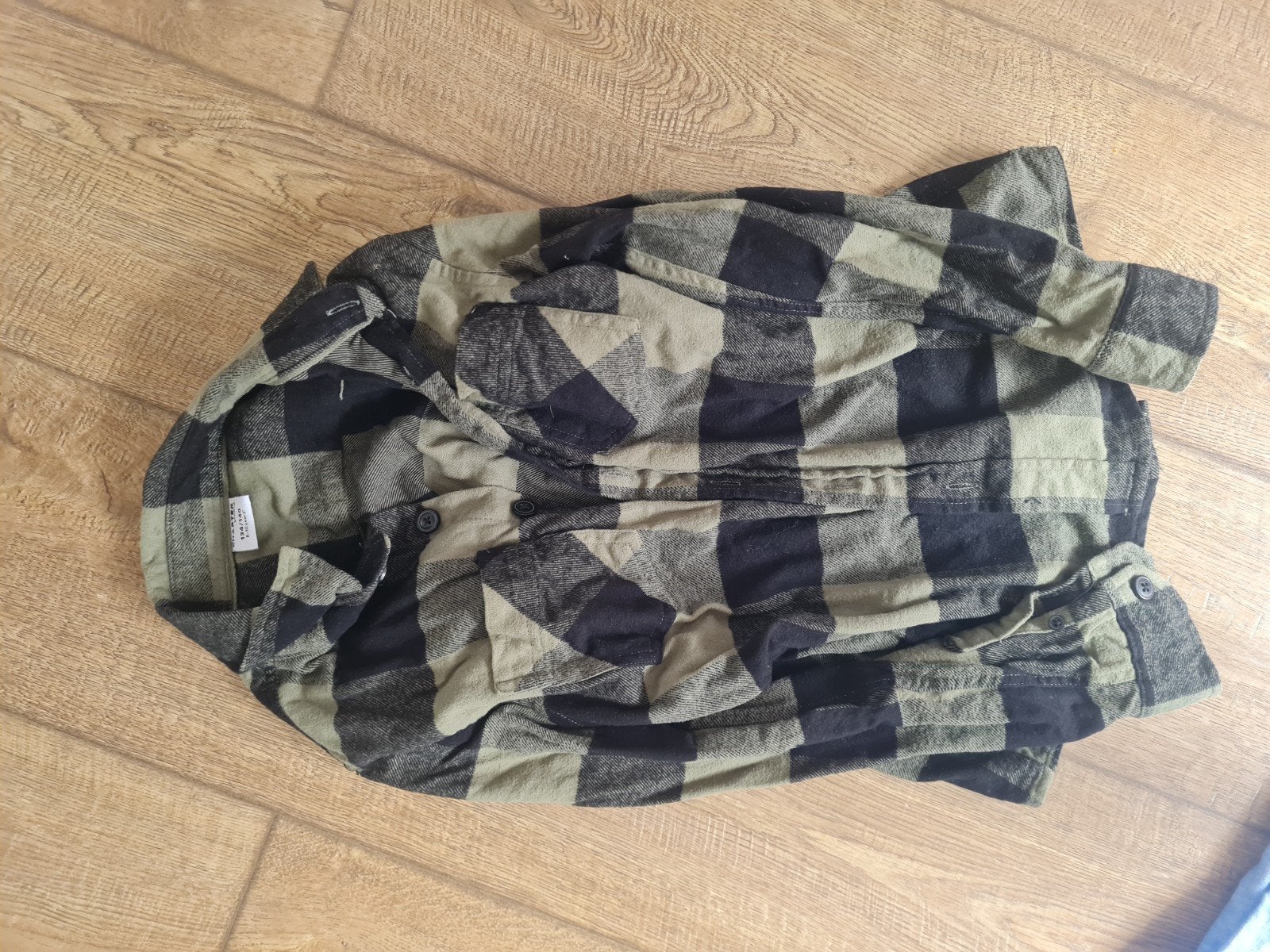 Geruit overhemd in groen en zwart 134 jongen, Ophalen of Verzenden