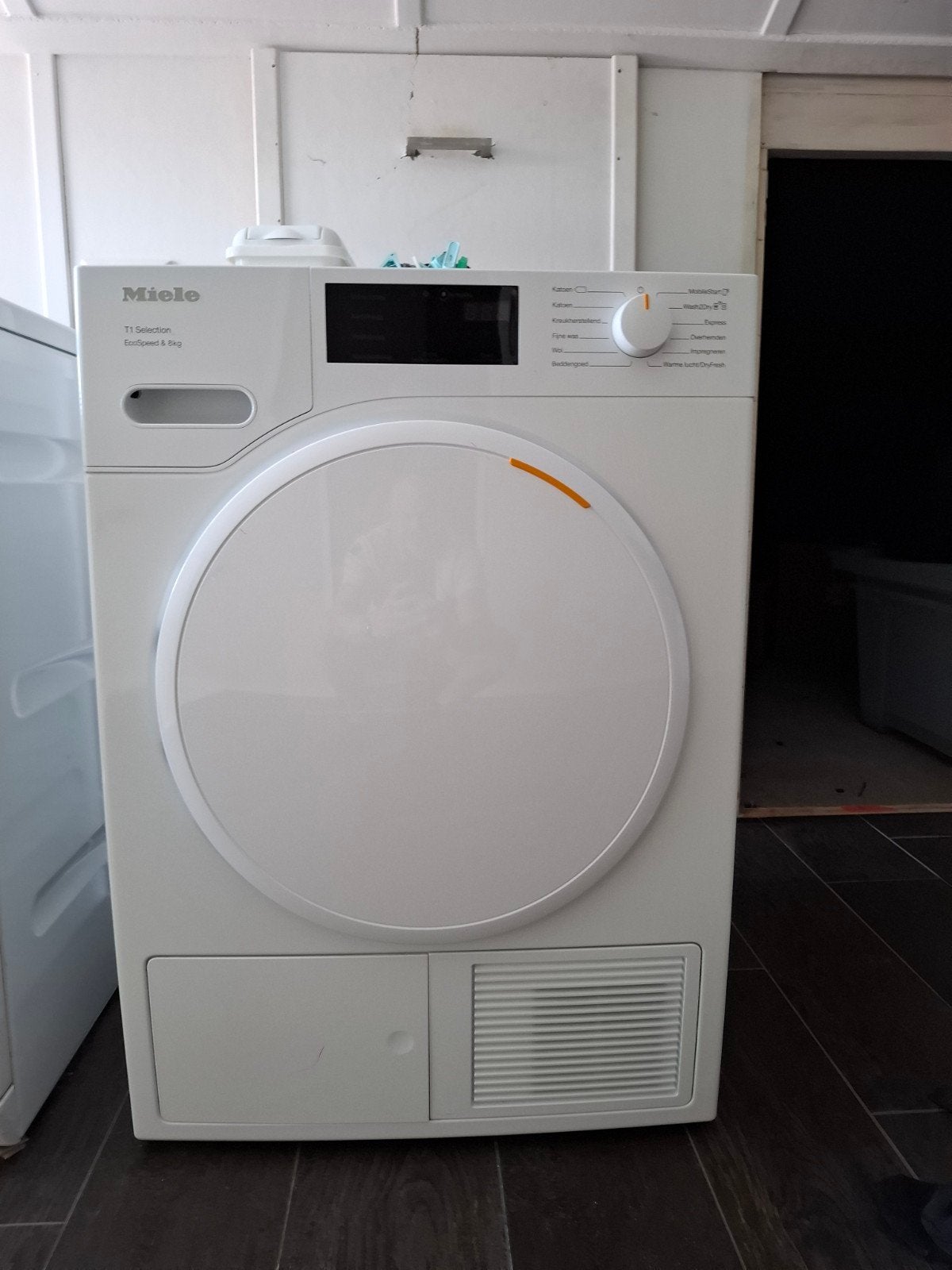 Miele Droger en Wasmachine Set - Zo goed als nieuw, Ophalen, 8 tot 10 kg, 85 tot 90 cm, 1600 toeren of meer