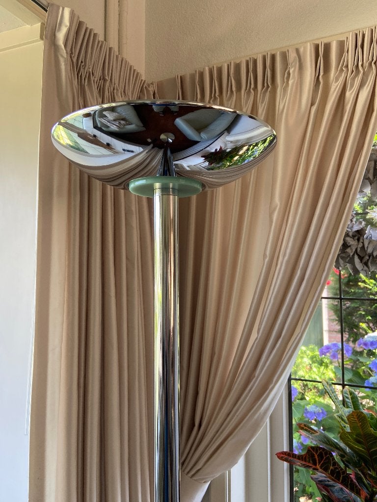 Vintage design torchiere vloerlamp, jaren '70 en '80., Ophalen, Gebruikt, Mid-century Modern of Space Age, Metaal