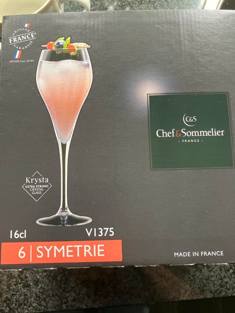 Chef & Sommelier Symetrie Champagneglazen 16cl - 6 stuks, Ophalen, Nieuw, Overige merken, Glas