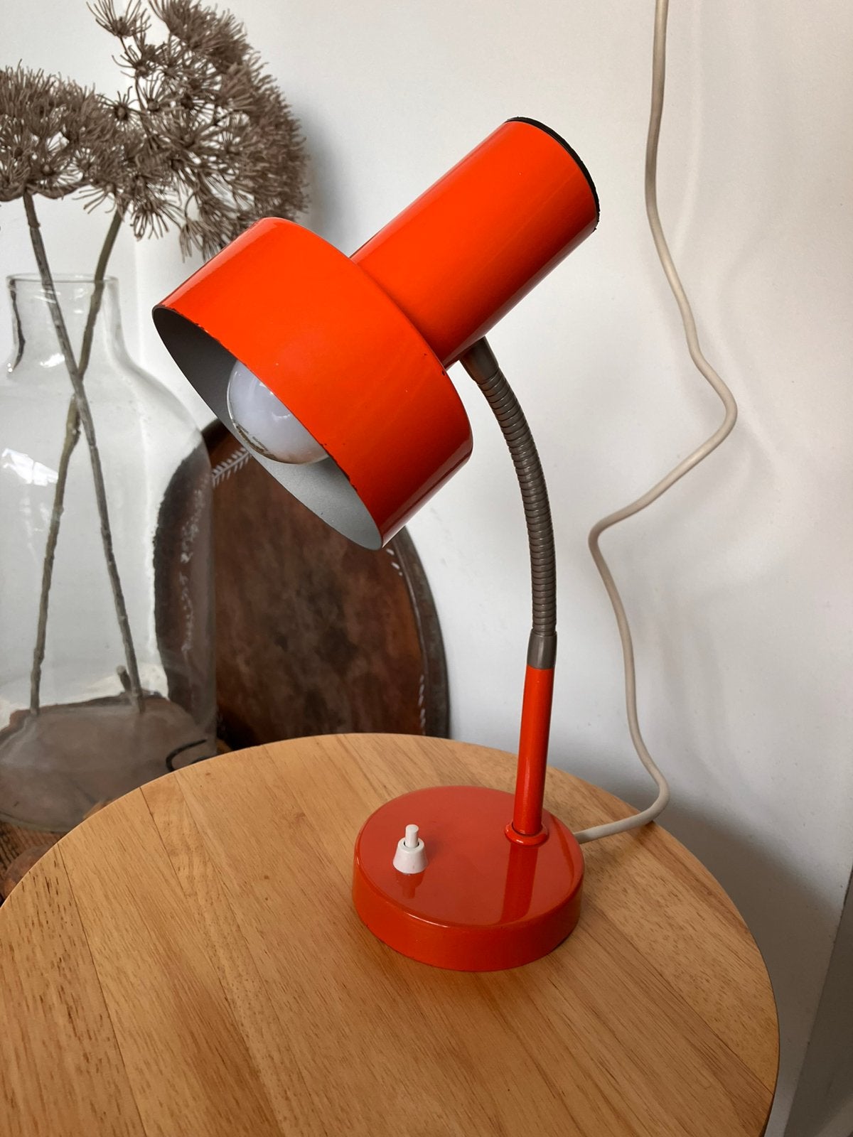 Vintage design bureaulamp tafellamp oranje lamp lampje, Huis en Inrichting, Lampen | Tafellampen, Bureaulamp, Oranje, E14 (klein)