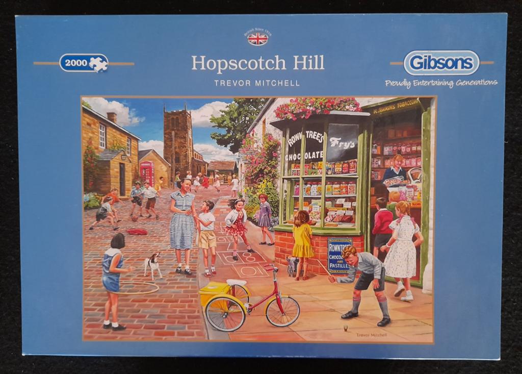 Puzzel Gibsons Hopscotch hill 2.000 stukjes, Ophalen of Verzenden, 500 t/m 1500 stukjes, Zo goed als nieuw