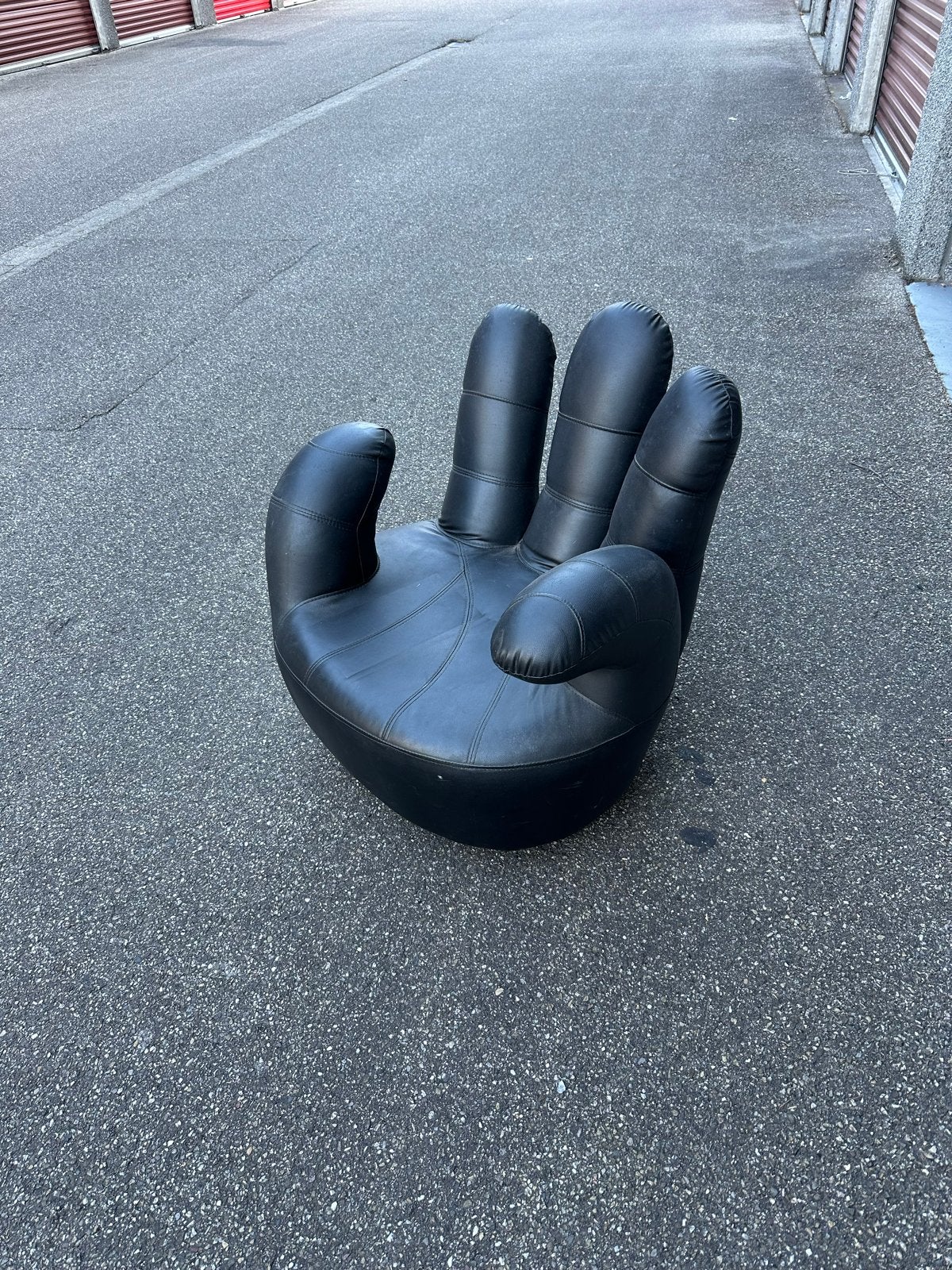 Designer Hand Stoel - Zwart Leer, Ophalen, Gebruikt, Zwart, Leer
