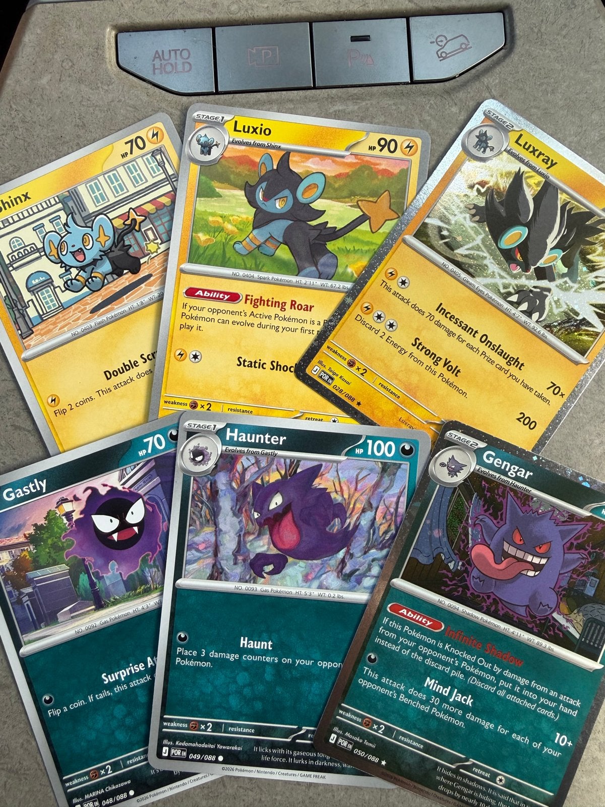 Pokémon Shinx, Luxio, Luxray, Gastly, Haunter, gengar, Ophalen of Verzenden, Nieuw, Meerdere kaarten