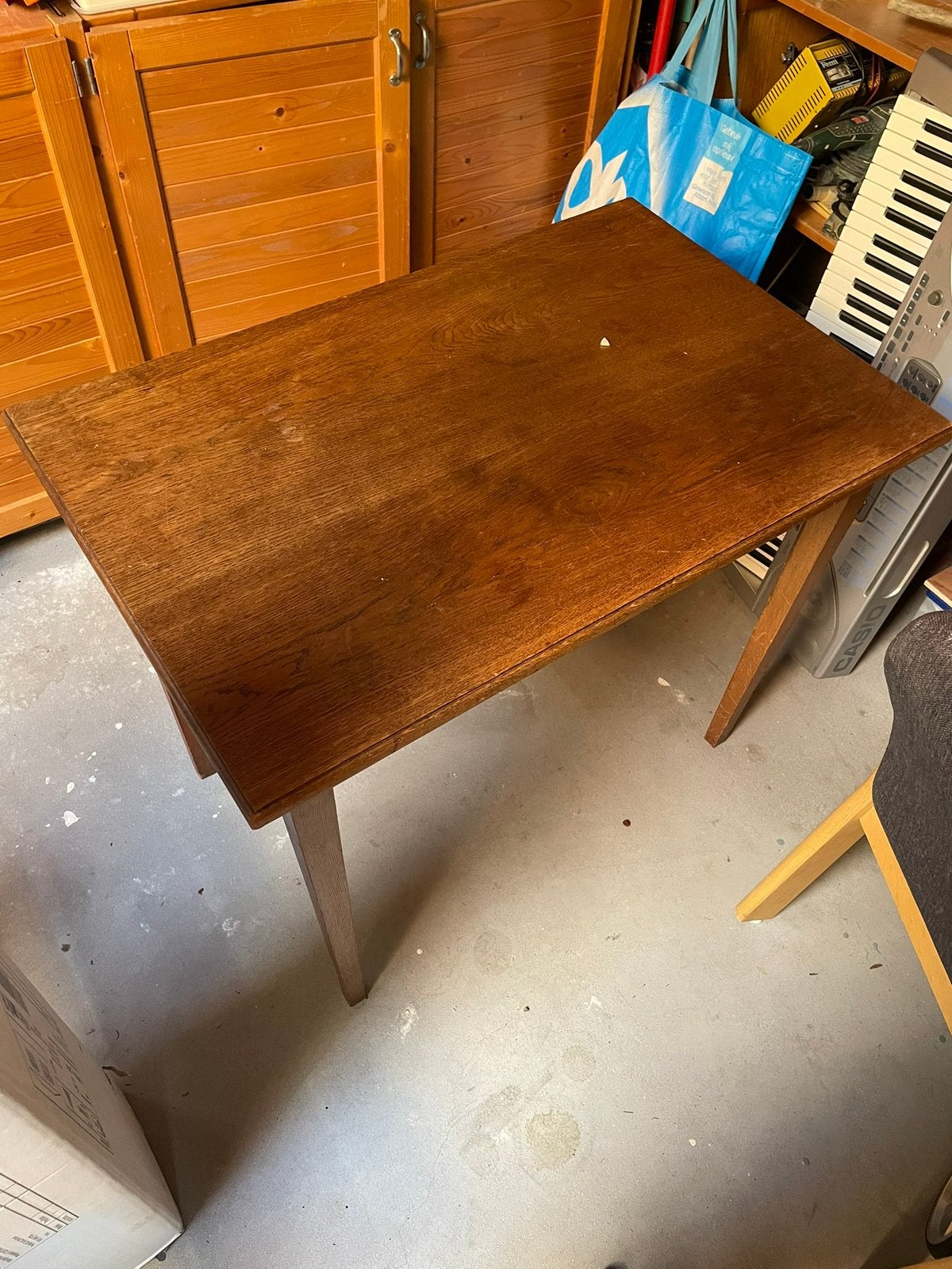 Vintage kleine tafel, Ophalen, Zo goed als nieuw, Rechthoekig, 50 tot 100 cm