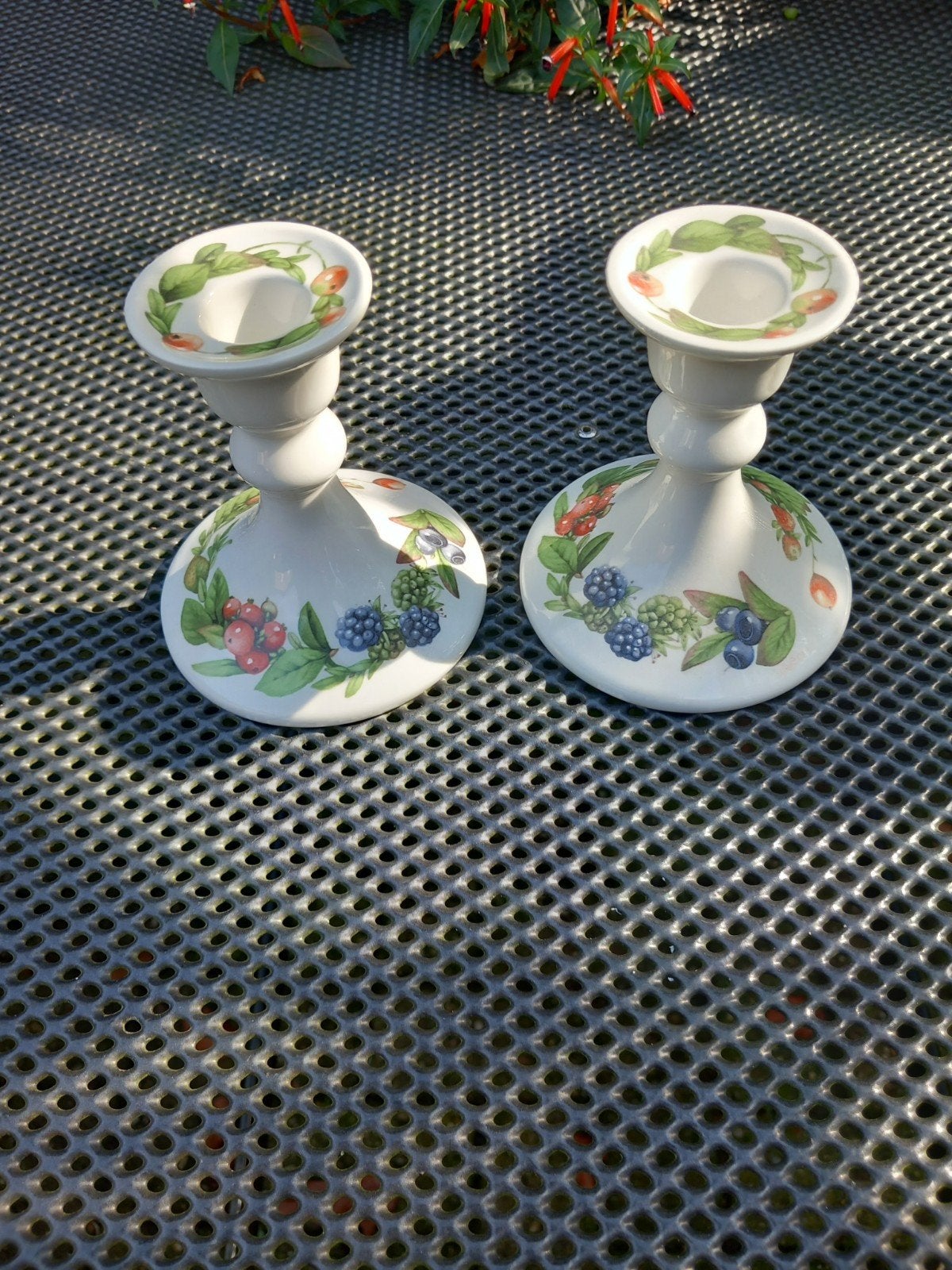 Libelle bosvruchten servies 2 kandelaars, Ophalen of Verzenden