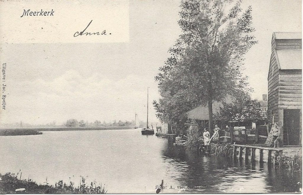 Meerkerk (Utr.) Dorpsgezicht, Merwedekanaal, Volk, gel. 1904, Ophalen of Verzenden, Voor 1920, Gelopen, Utrecht