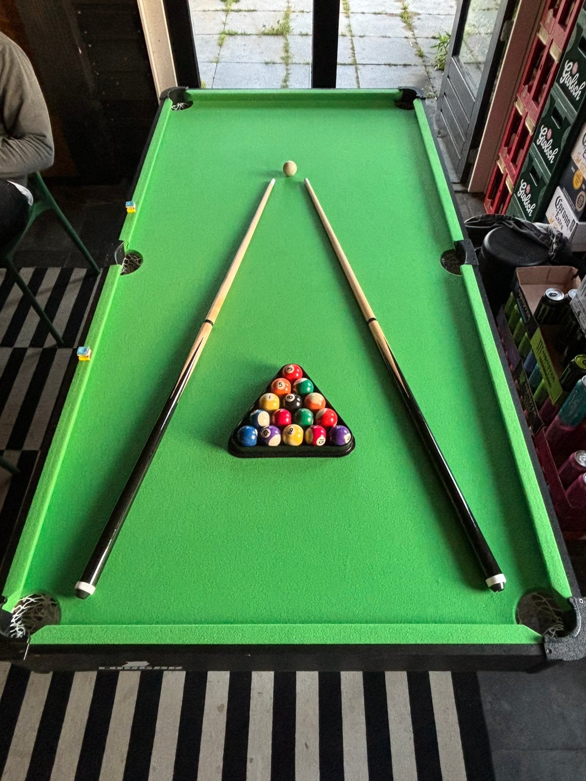 Cougar Hustle XL opklapbare pooltafel Zwart 6ft, Sport en Fitness, Biljarten en Poolen, Ophalen, Zo goed als nieuw, Pooltafel