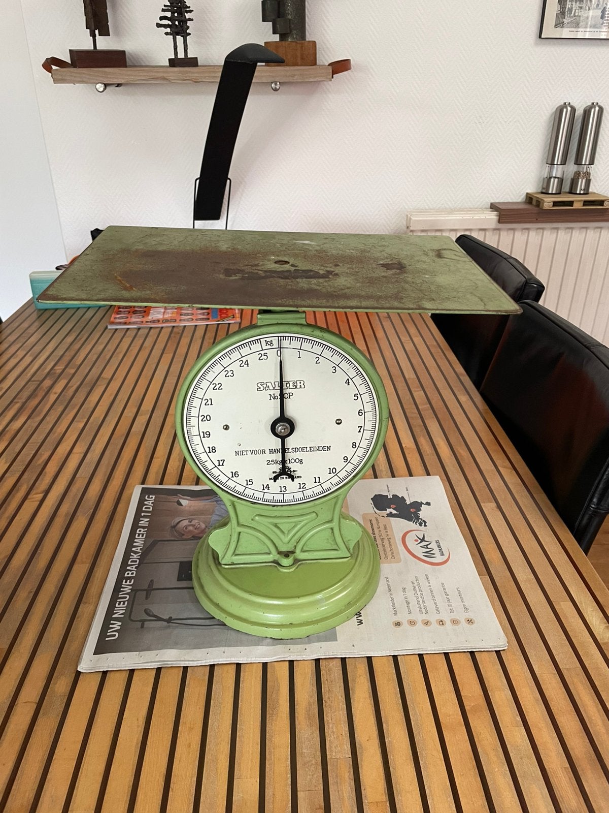 Vintage Engelse weegschaal Salter, Ophalen, Gebruikt, Minder dan 50 kg