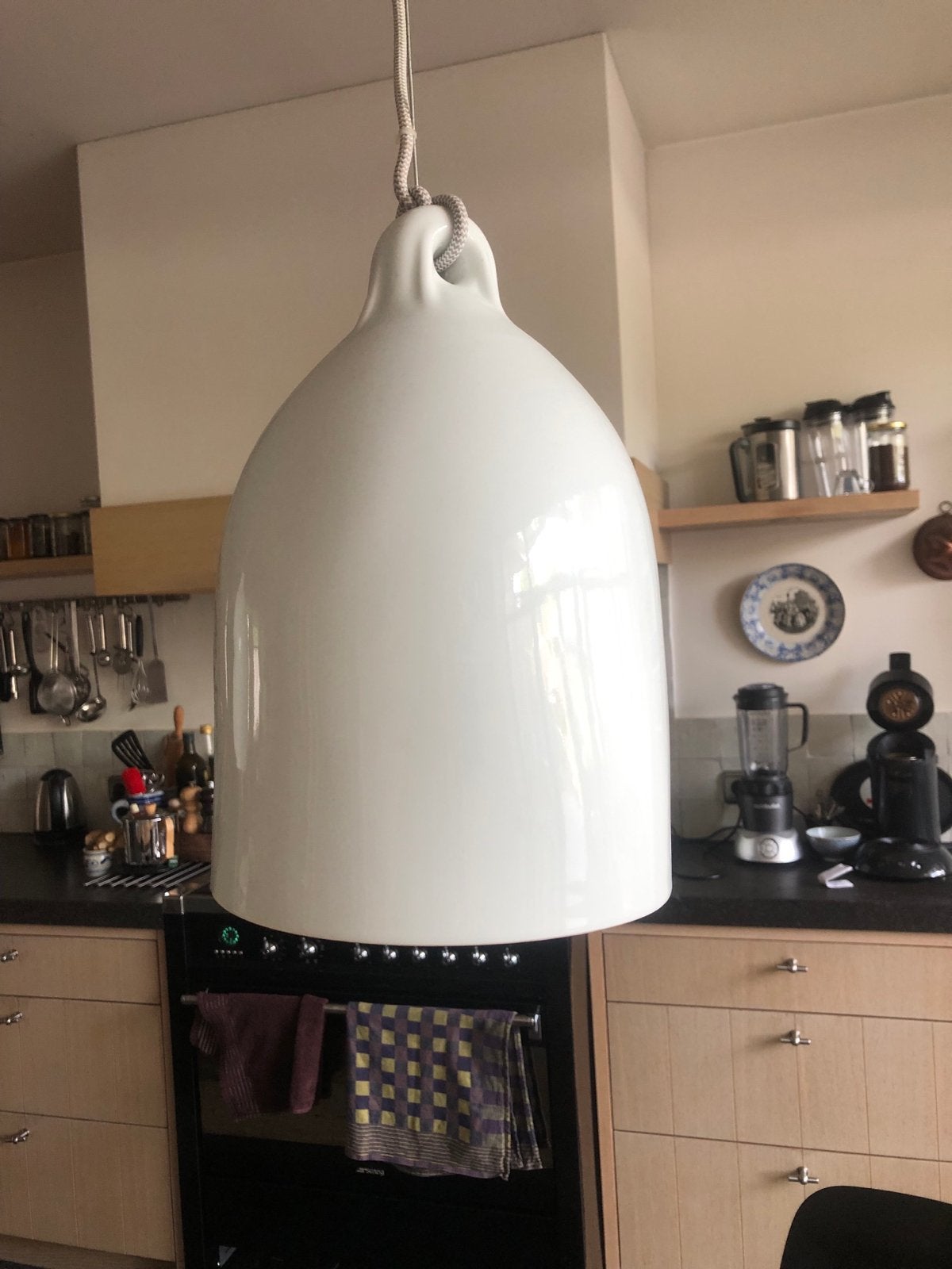 Pols Potten Hanglamp - Wit met Koperen Binnenkant, Huis en Inrichting, Lampen | Hanglampen, Ophalen, Gebruikt, Overige materialen