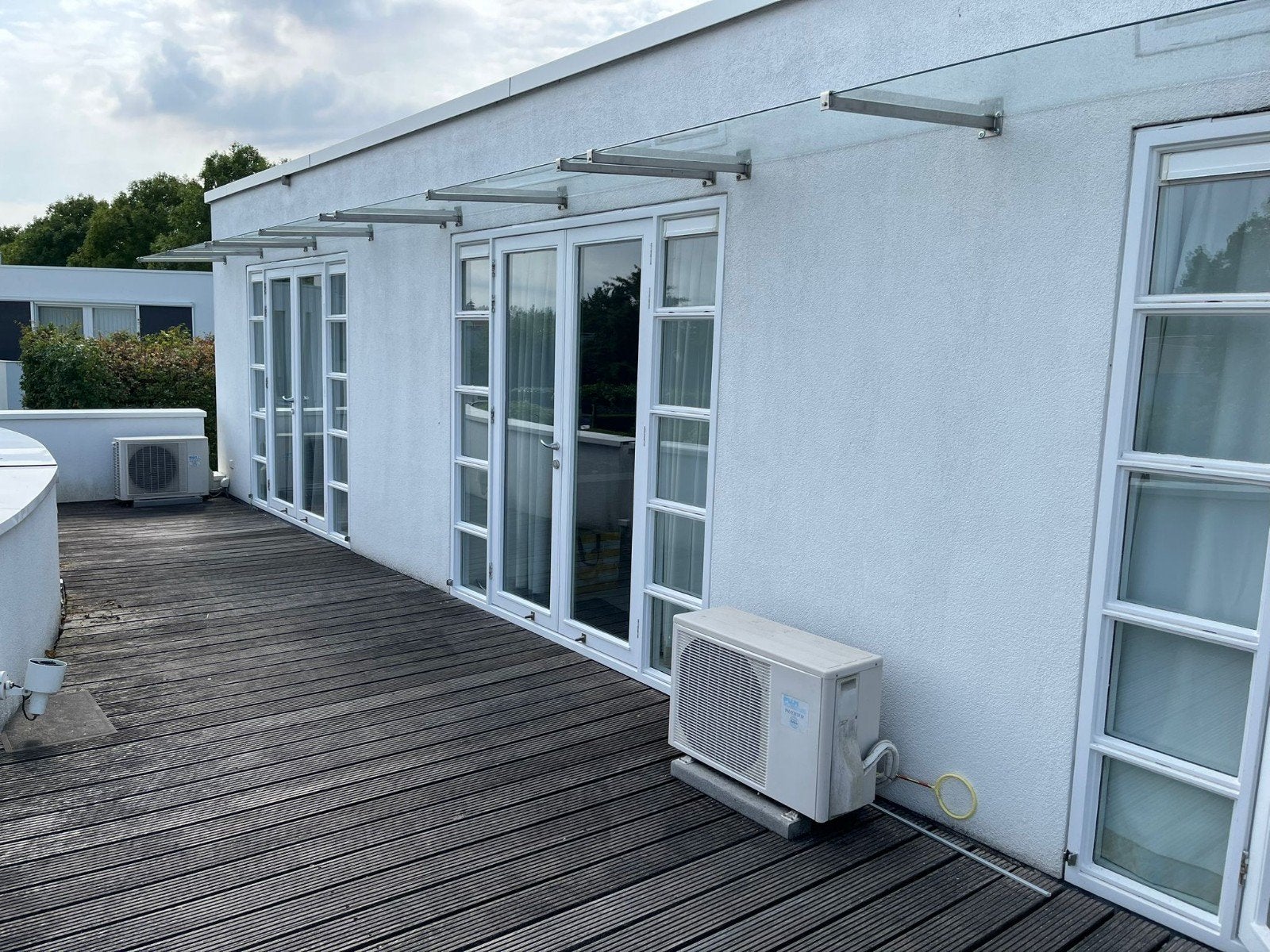 SCHUIFPUI/TUINDEUREN overkapping van veiligheids glas, Kunststof, Deurkozijn, 225 cm of meer, Nieuw