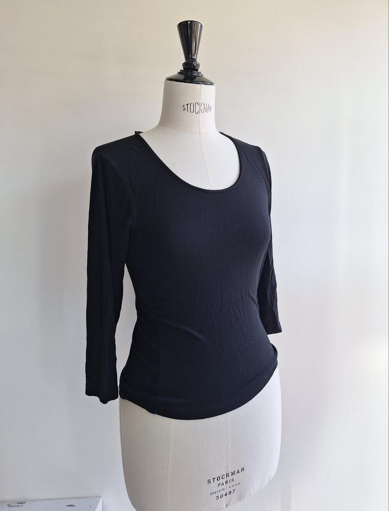 The Masai zw vintage stretch longsleeve small, Zwart, Ophalen of Verzenden, Lange mouw, The masai