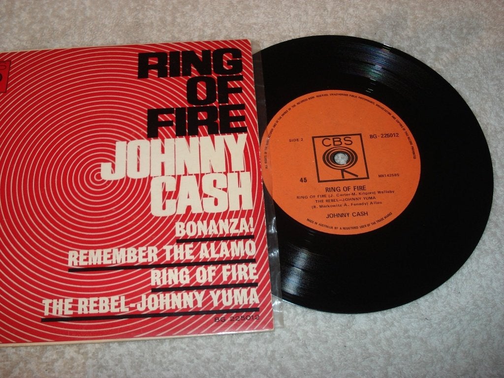 Johnny Cash   EP  Ring of Fire  Australie     Orgineel, Cd's en Dvd's, Vinyl Singles, Zo goed als nieuw, EP, Country en Western