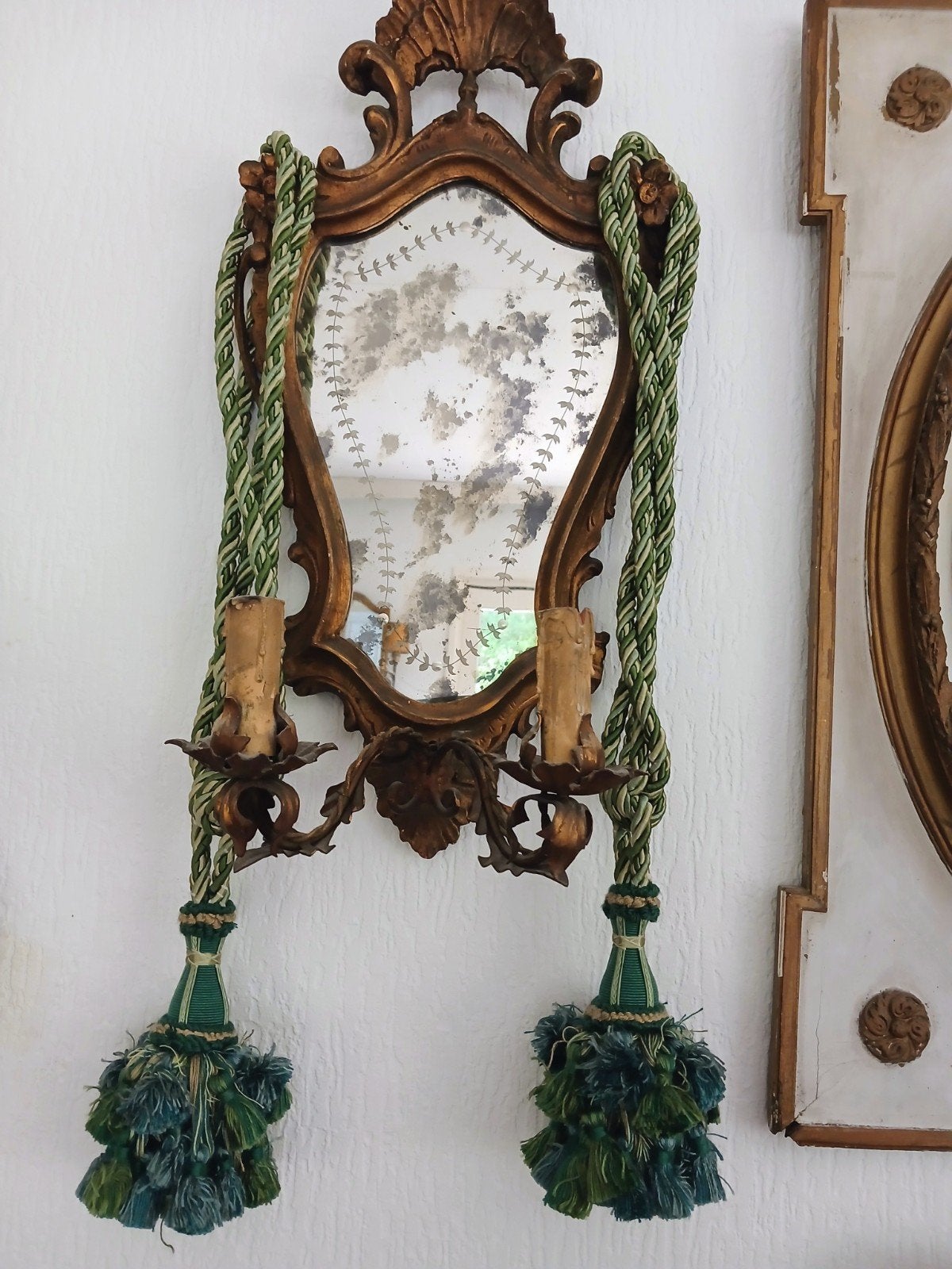 2 antieke gordijn embrassen-/ kwasten, Antiek en Kunst, Curiosa en Brocante, Verzenden