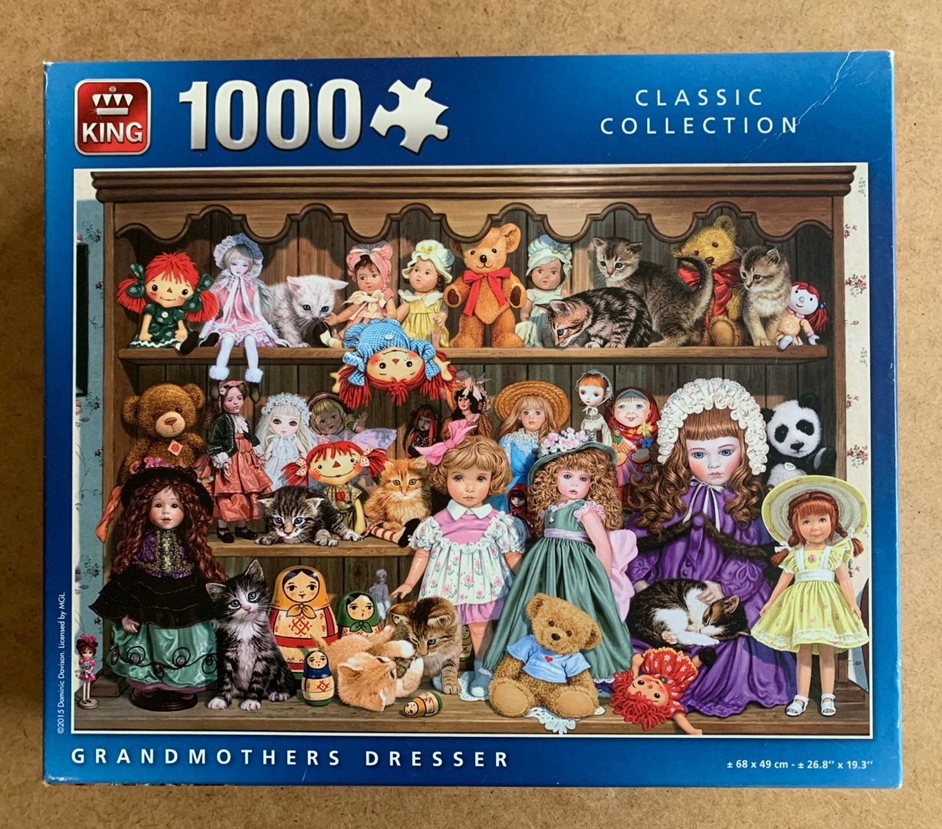 King Puzzle : Grandmothers dresser ~ 1000 🧩, Ophalen of Verzenden, 500 t/m 1500 stukjes, Gebruikt, Legpuzzel