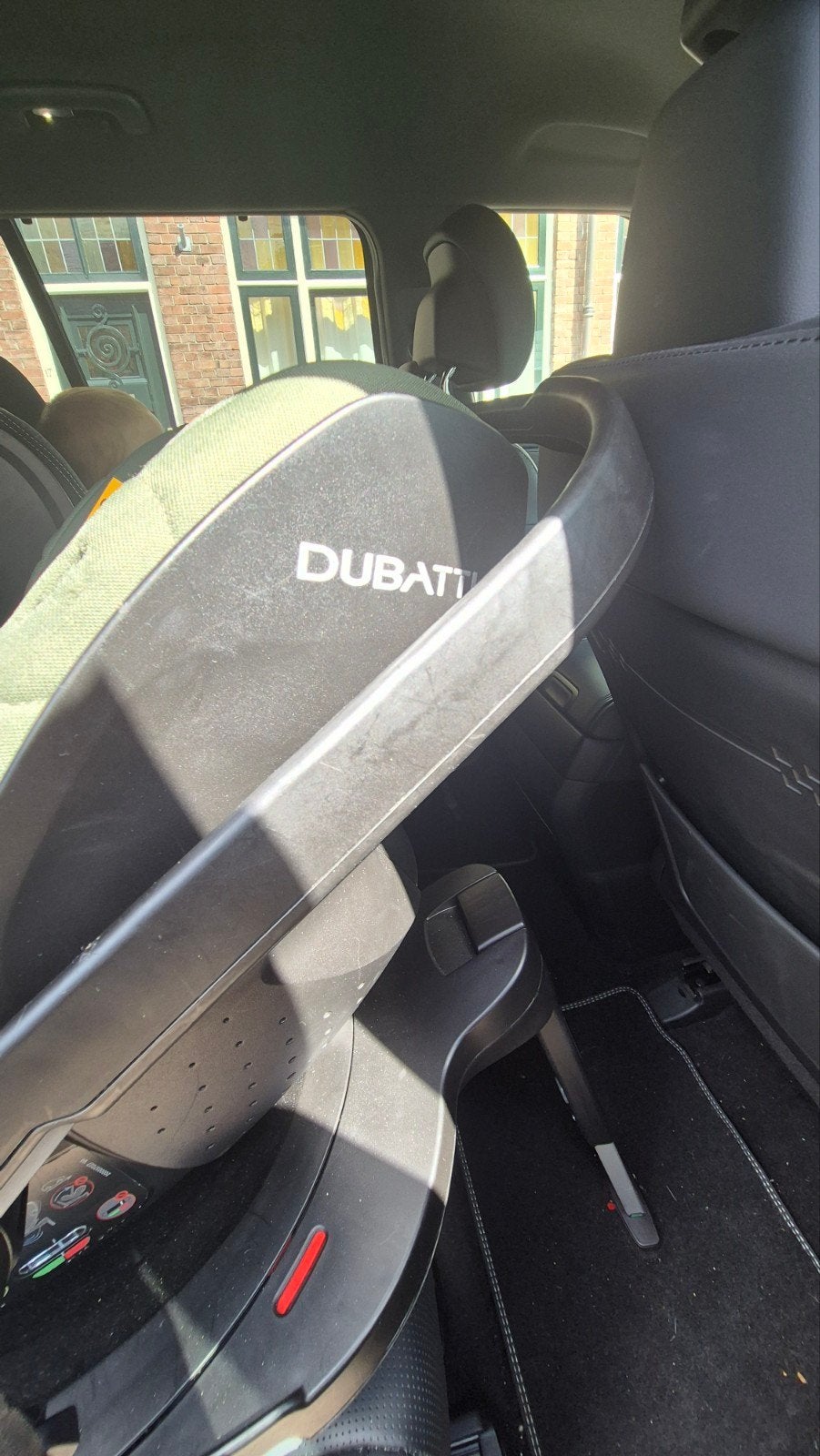Dubatti Autostoel Groen met Draaibaar Onderstel - Z.G.A.N., Overige merken, 9 t/m 18 kg, Ophalen of Verzenden, Zo goed als nieuw