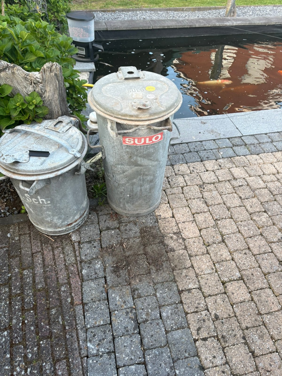 Zinken prullenbak,sulo, 40 liter of meer, Ophalen, Zo goed als nieuw, Minder dan 50 cm