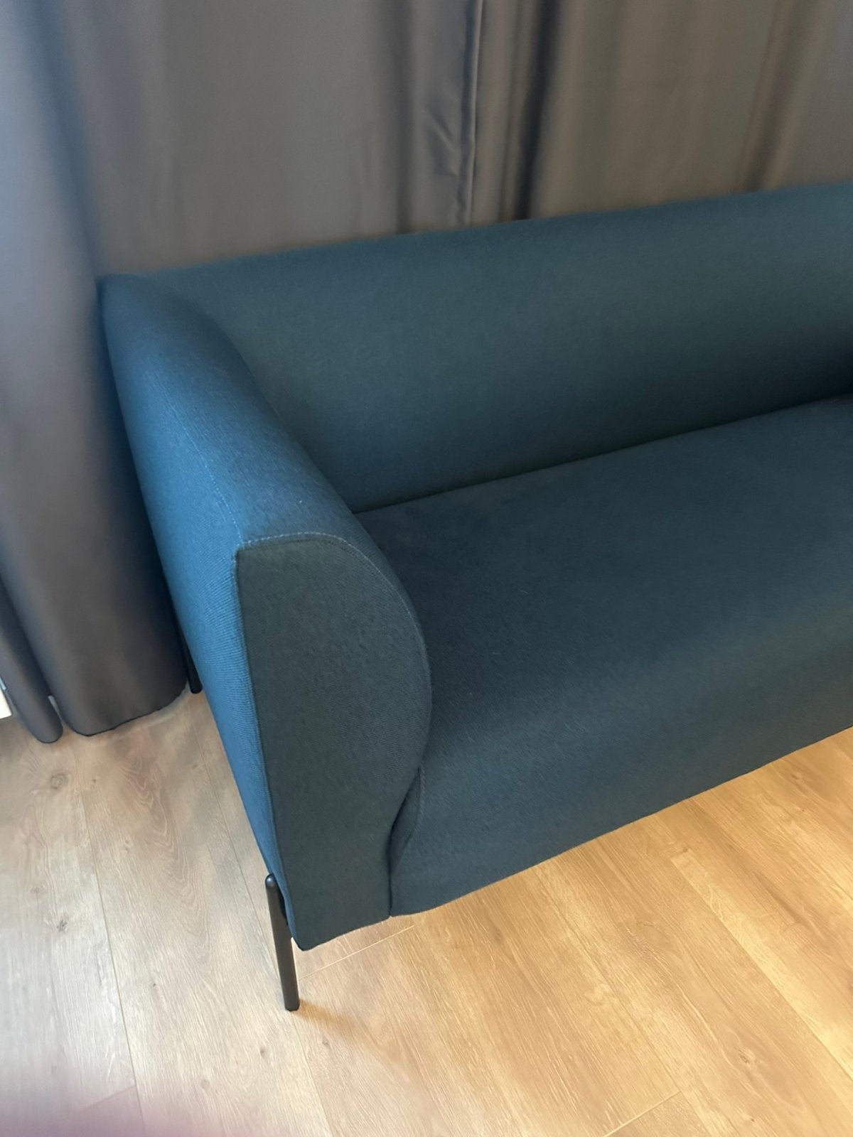 Leen Bakker 3-zits bank – donkerblauw/antraciet, Ophalen, 150 tot 200 cm, Driepersoons, 75 tot 100 cm