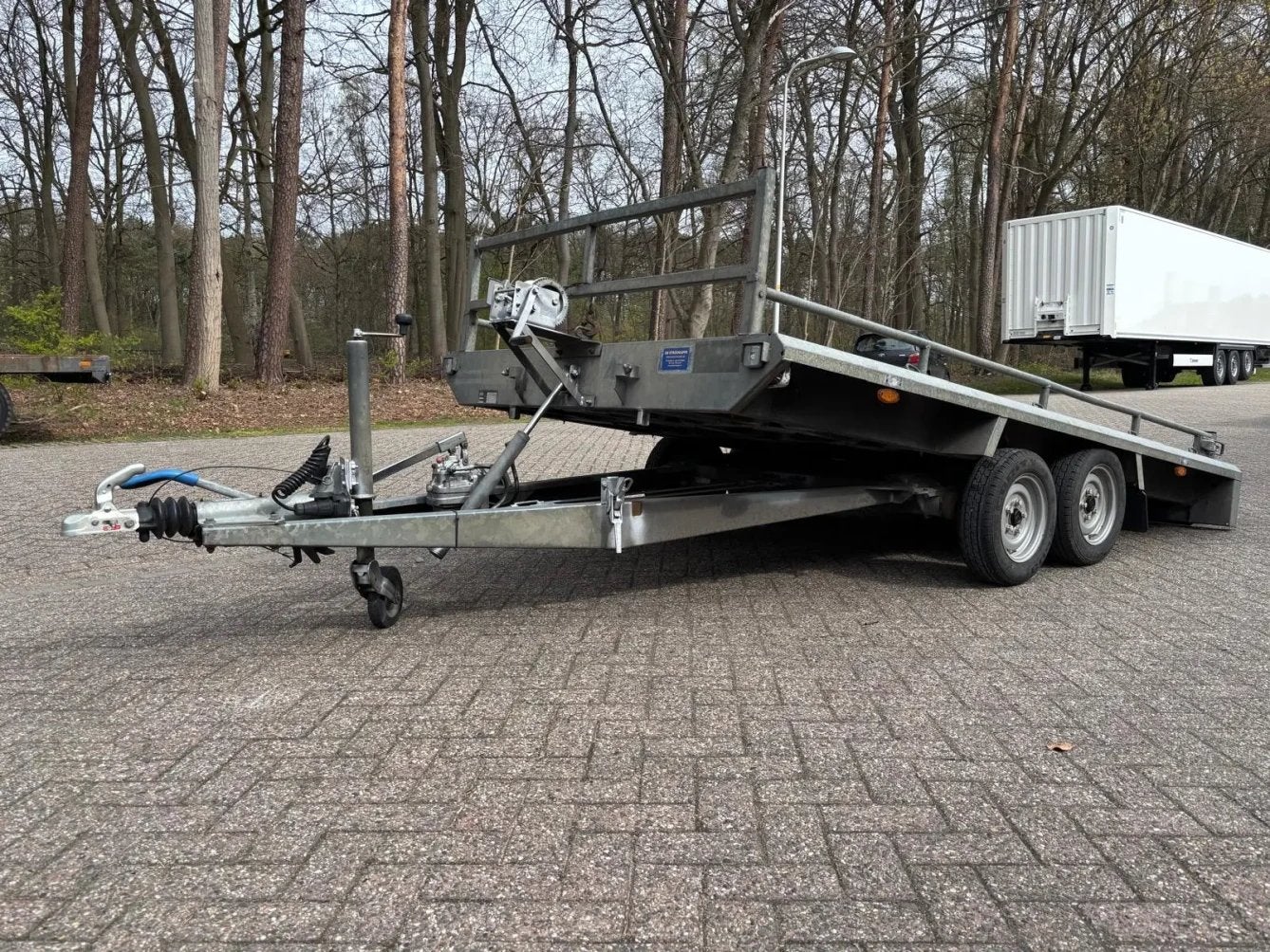 Machine transport aanhanger kantelbaar 3000kg te huur, Auto diversen, Ophalen of Verzenden, Gebruikt