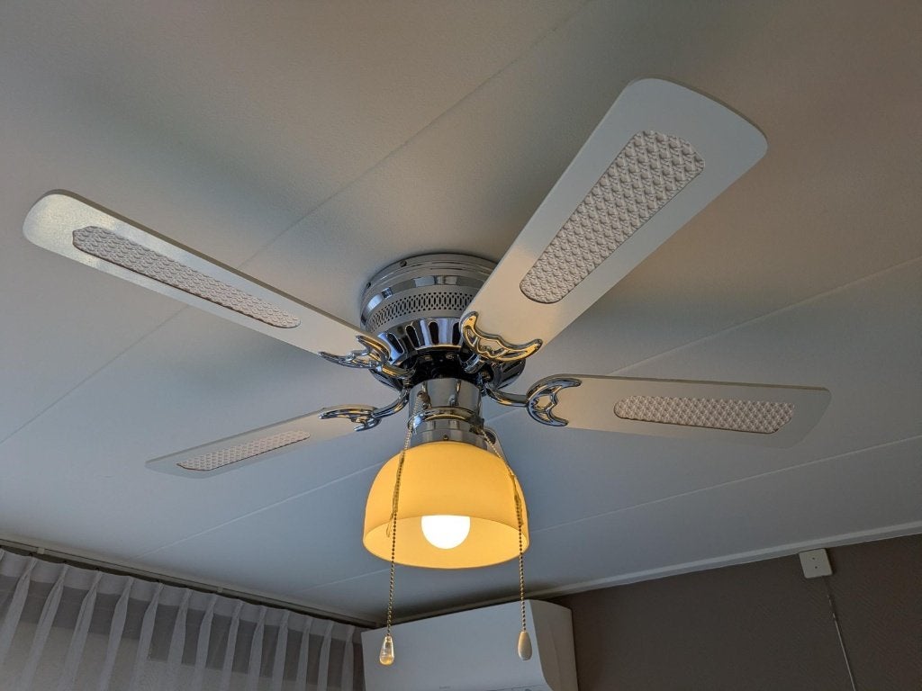 Plafondventielator met lamp, Ophalen, 100 cm, Inclusief lichtbron, E27 (groot)