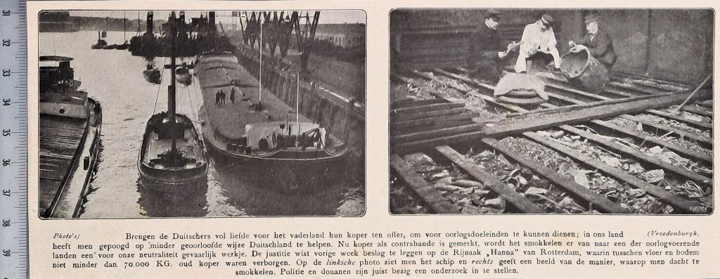 leger 1915: smokkelkoper verborgen onder vloer Rijnaak Hanna, Verzenden, Voor 1940, Gebruikt, Overige onderwerpen