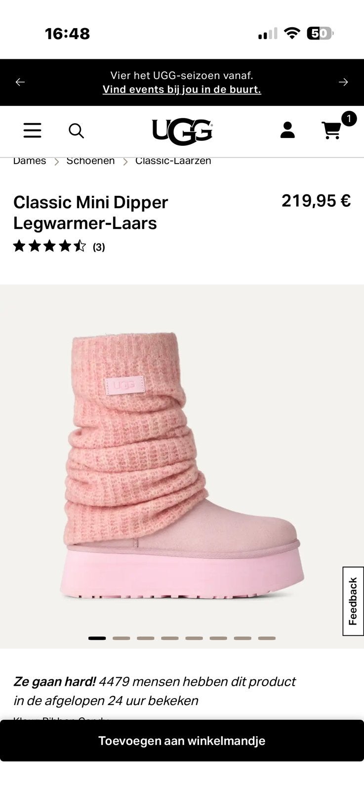 Nieuwe ugg, Kleding | Dames, Lage of Enkellaarzen, Nieuw, Ophalen of Verzenden, Roze
