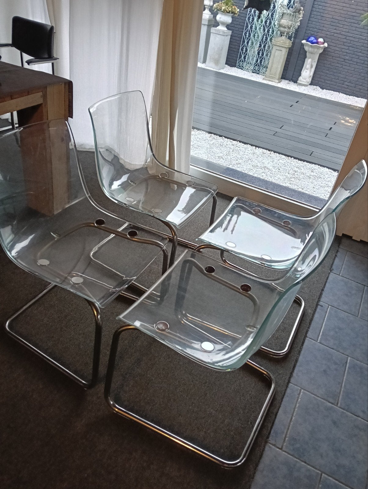 4 Tobias ikea stoelen., Ophalen, Gebruikt, Kunststof