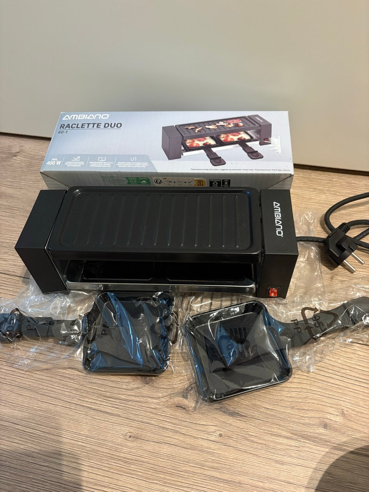 Ambiano Raclette Duo - Mini Gourmet Grilletje - Nieuw, Witgoed en Apparatuur, Gourmetstellen, Ophalen of Verzenden, Nieuw, Minder dan 4 personen