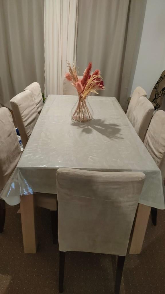 Eettafel met stoelen, Huis en Inrichting, Tafels | Eettafels, Ophalen, Gebruikt, 50 tot 100 cm, 150 tot 200 cm