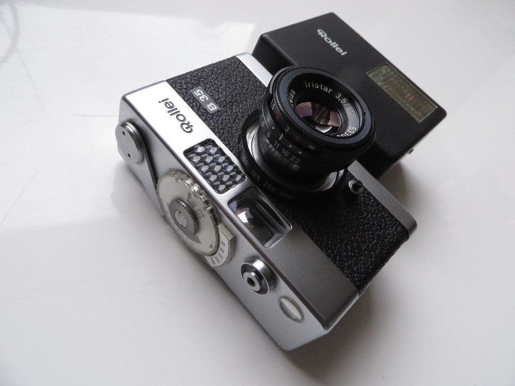 Rollei B35 + Rollei flitser., Verzenden, Gebruikt, Compact, Overige Merken
