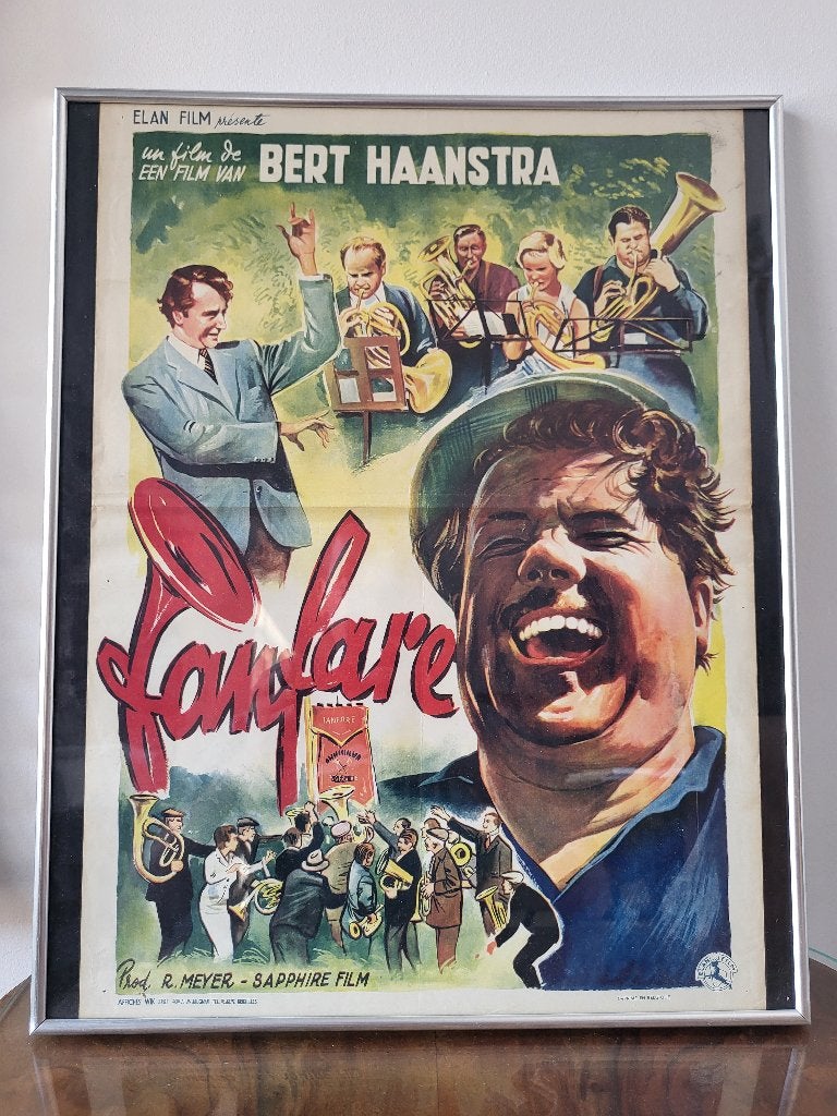 Vintage filmaffiche of poster, titel Fanfare, uit 1958, Ned, Ophalen of Verzenden, Gebruikt, A1 t/m A3, Film en Tv