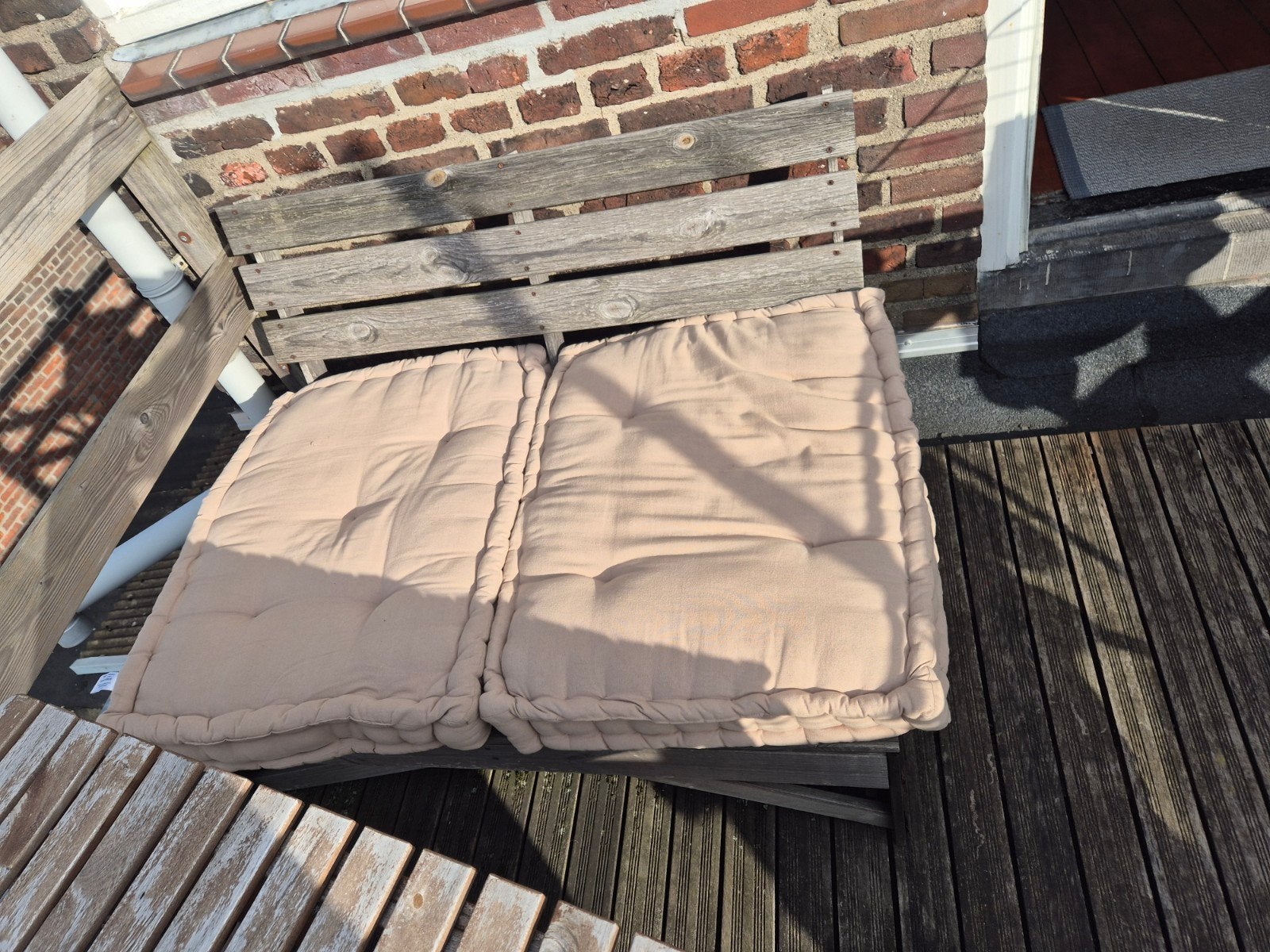 2 Grote Kussens Tuinbank, Ophalen, Gebruikt