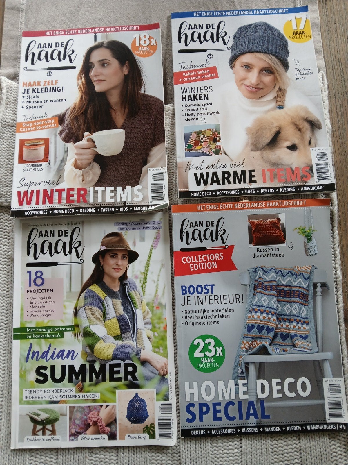 Set van 4 haaktijdschriften Aan de Haak, Hobby en Vrije tijd, Breien of Haken, Ophalen of Verzenden, Zo goed als nieuw, Nvt