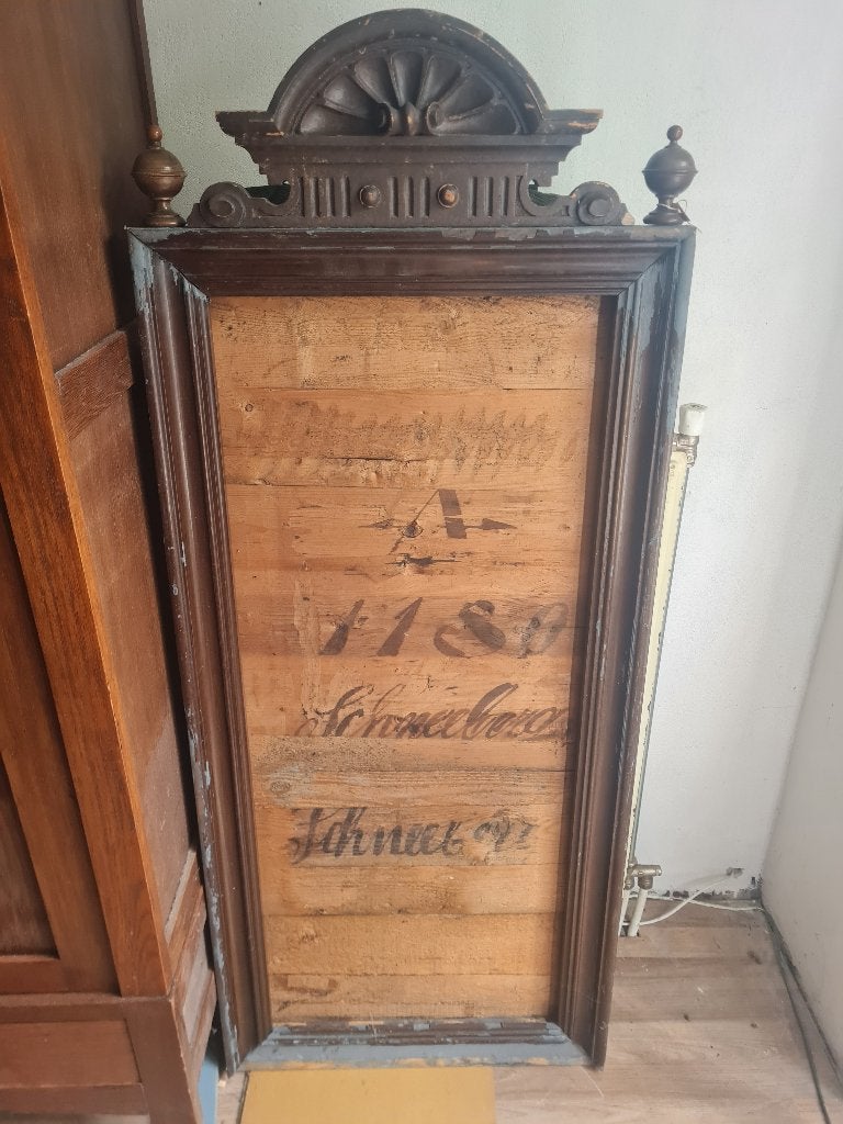 Antieke grote houten lijst met kuif, Huis en Inrichting, Woonaccessoires | Lijsten, Ophalen, 60 cm, Overige typen, Belle Vieille Brocante