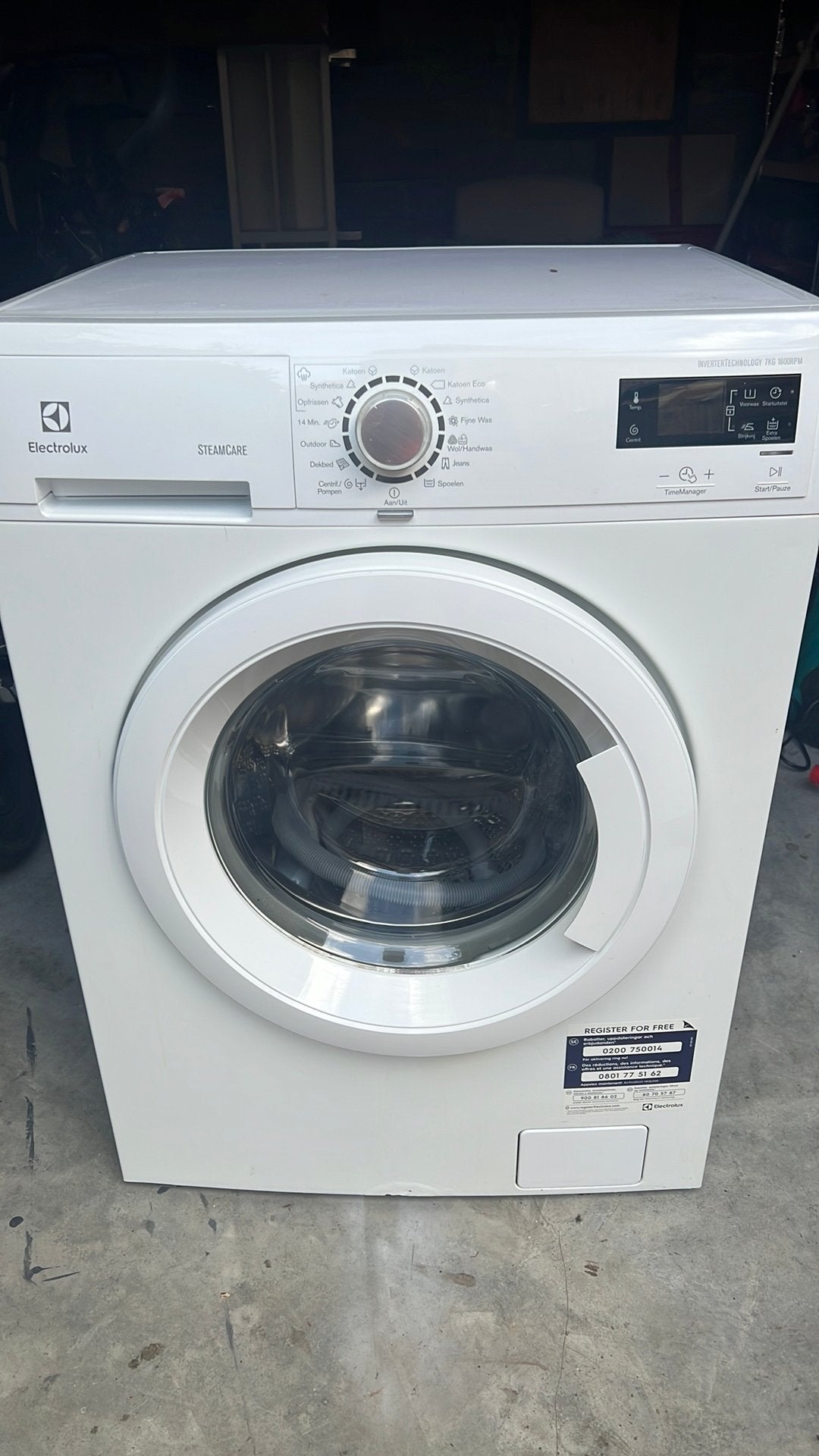 Wasmachine Electrolux, Ophalen, Zo goed als nieuw, 85 tot 90 cm, 1200 tot 1600 toeren