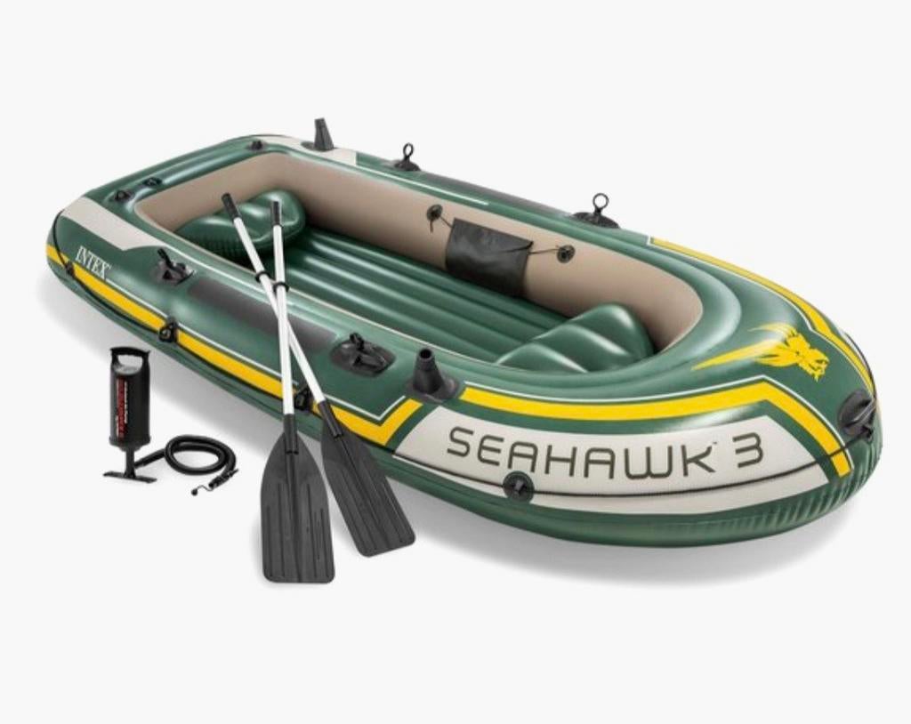 Intex Seahawk 3 opblaasboot met peddels en pomp, Ophalen, Zo goed als nieuw