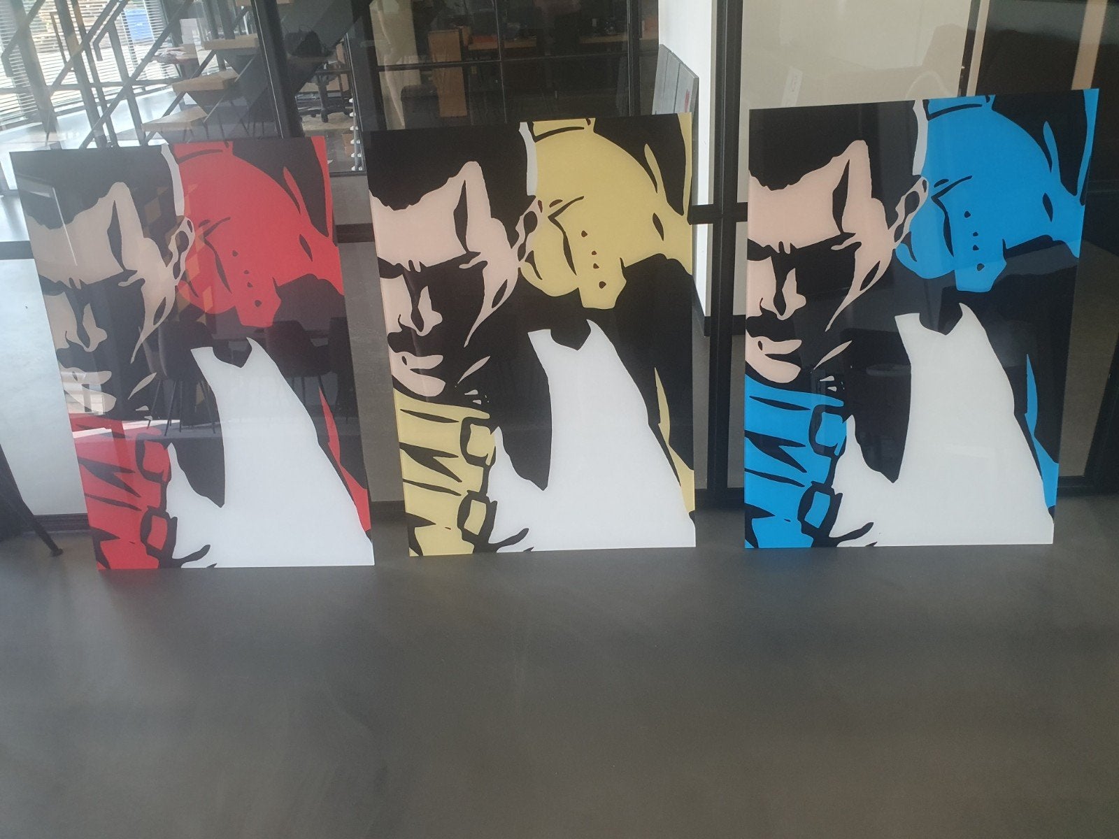 Schitterend Drieluik Pop-Art Facing – Plexiglas (Nieuw!), Antiek en Kunst, Ophalen, Kunststof, Abstract