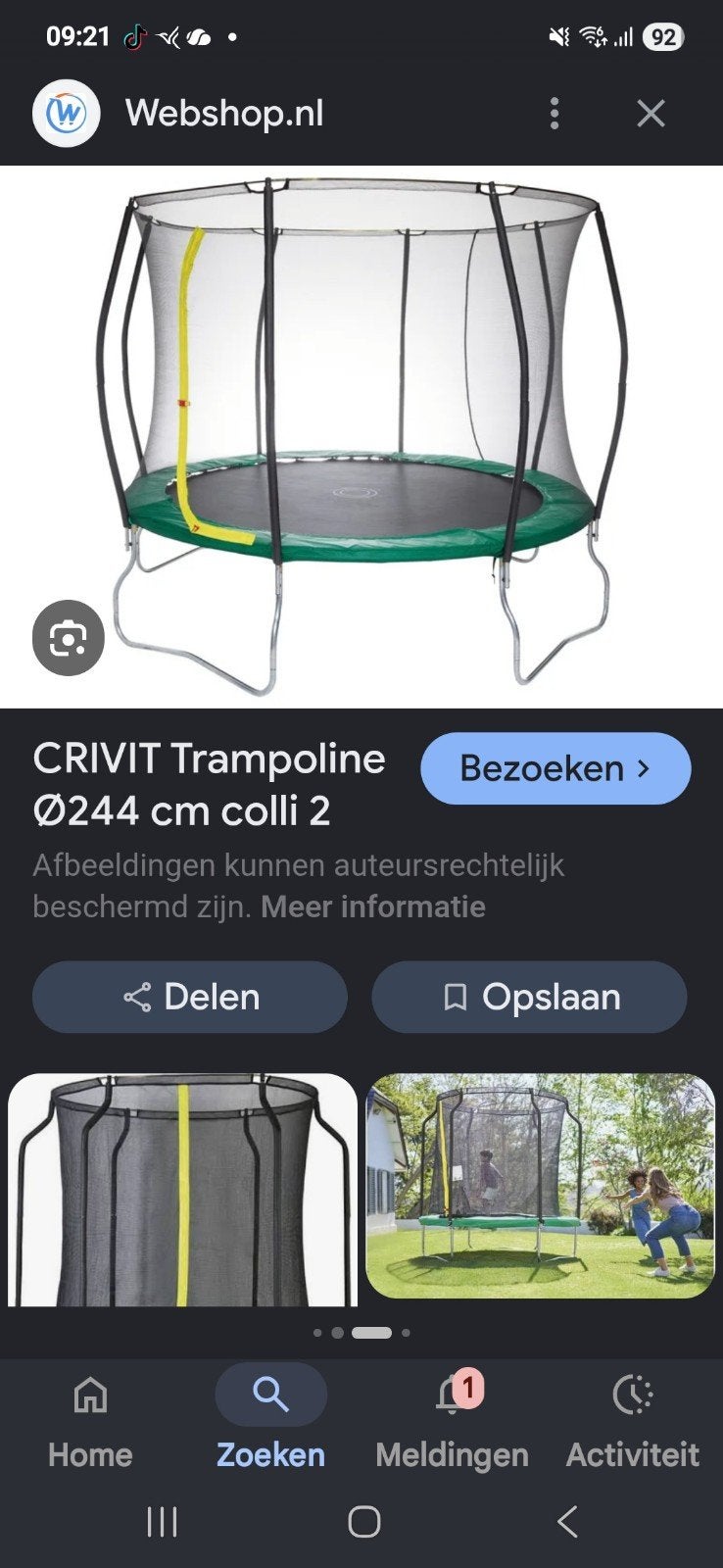 Crivit Trampoline Ø244 cm - Zo goed als nieuw, Ophalen of Verzenden, Zo goed als nieuw