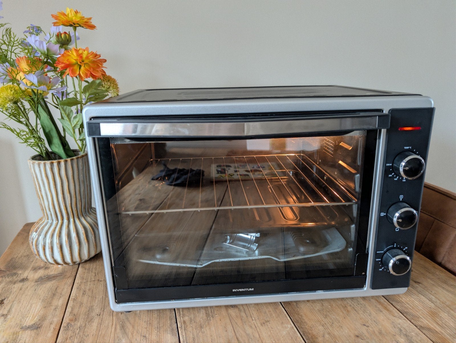 Inventum OV525CS heteluchtoven 52L – compleet – 2000W, Minder dan 45 cm, Gebruikt, Hete lucht, Ophalen of Verzenden