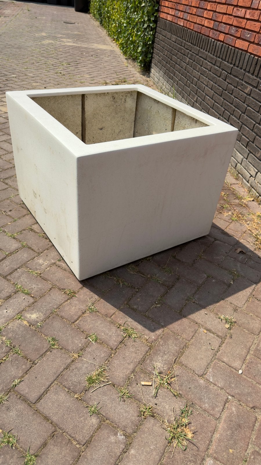 Adezz plantenbak wit polyester, Ophalen, Overige materialen, Gebruikt, Vierkant