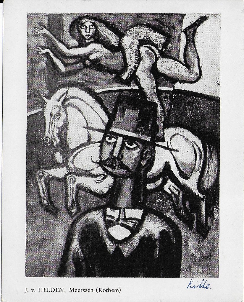 Y31 kaart schilderij v/d maand j v helden meerssen, Ophalen of Verzenden, 1980 tot heden, Ongelopen, Sterren en Beroemdheden