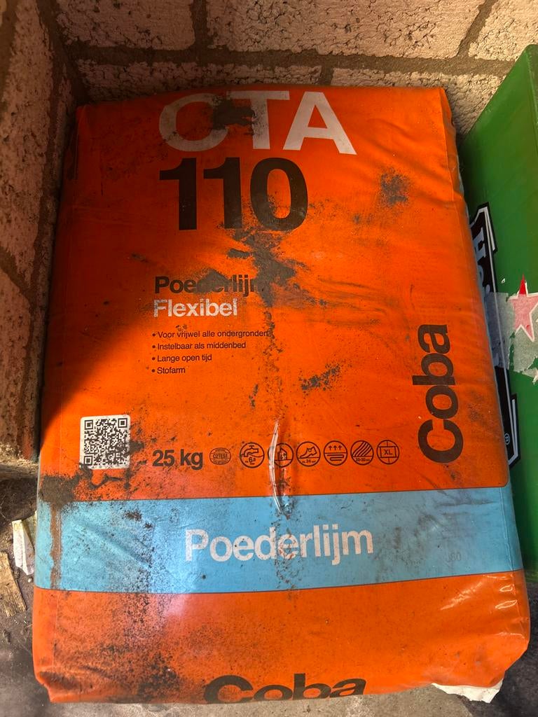 2 x Coba CTA 110 Flexibele Poederlijm 25 kg, Ophalen, Overige typen, Nieuw, Minder dan 20 cm