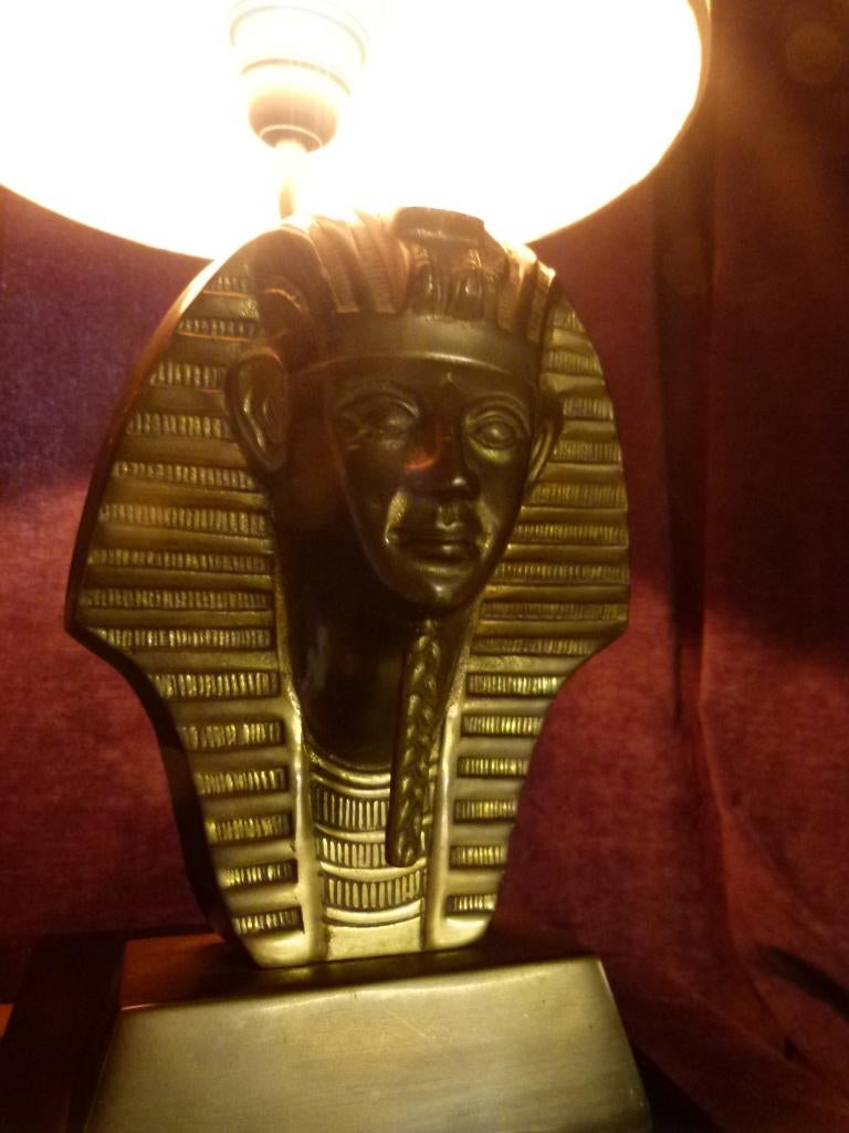 vintage Farao tafellamp Hollywood Regency, Ophalen, Zo goed als nieuw, Mid-century, Metaal
