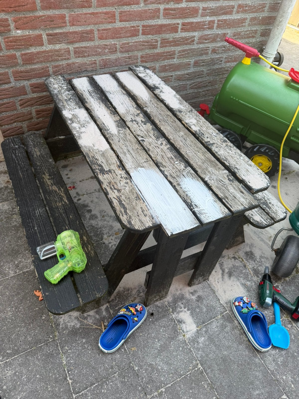 Picknick tafel kids met zandbak, Ophalen, Zo goed als nieuw, Rechthoekig, Hout