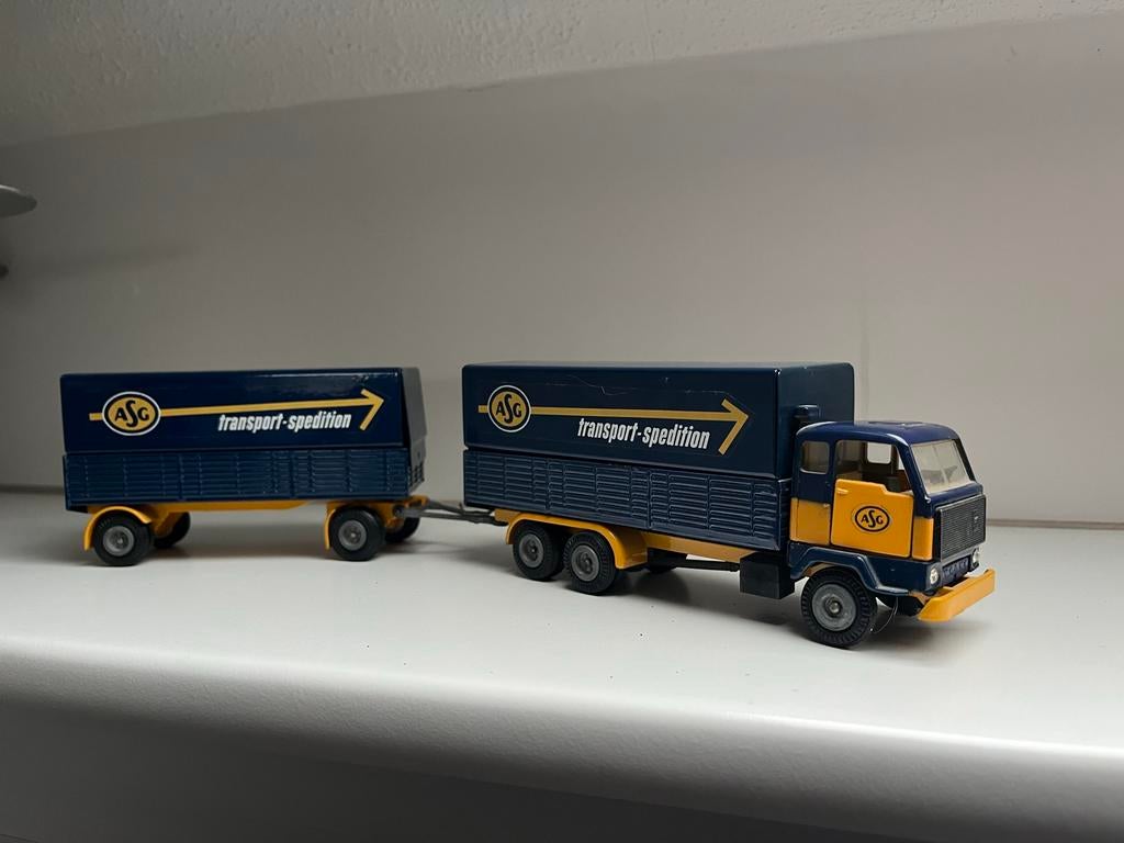 ASG Transport-Spedition Vrachtwagen met Aanhanger, Overige merken, Gebruikt, 1:32 tot 1:50, Ophalen of Verzenden