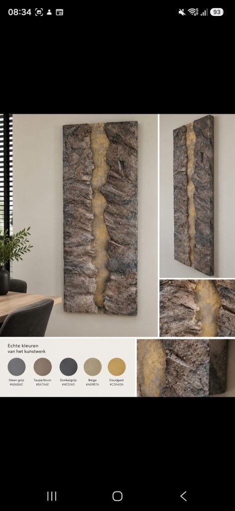 Schilderij, paneel met steenlook, wandpaneel op hout, Huis en Inrichting, Ophalen, Zo goed als nieuw