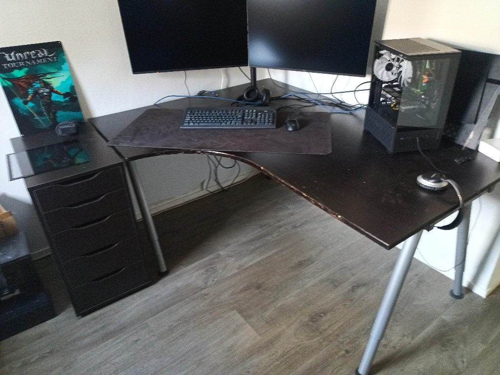 Hoekbureau met ladekast, Ophalen, Gebruikt, 120 cm, Scandinavisch