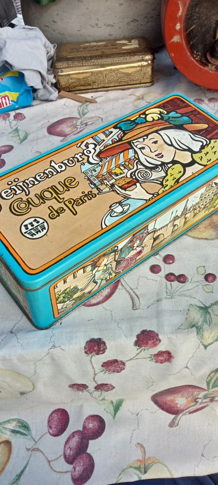 Vintage Peijnenburg Blik 'Cuque de Paris', Ophalen of Verzenden, Gebruikt, Koek(jes), Overige merken
