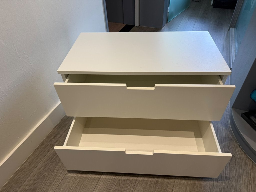 Ikea Nordli ladekast wite - 80 cm - 2 lades - 2 beschikbaar, Ophalen, Overige materialen, Modern, Scandinavisch, 1 of 2 laden